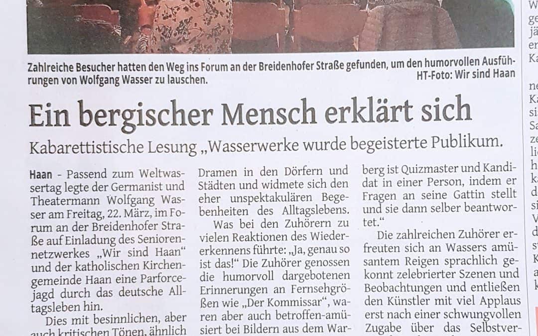 Kabarettistische Lesung im Forum Haan